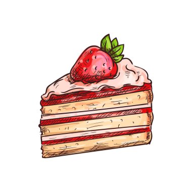 Çilekli kek, yalıtılmış tatlı yiyeceği.