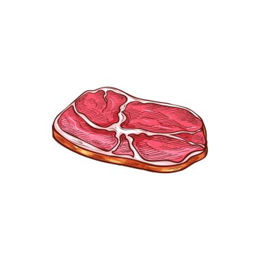 Taze jambon dilimi izole edilmiş ikon