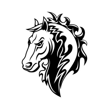 At ya da mustang hayvan ikonu. Dövme ve maskot