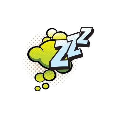 Zzz cartoon comic book snore sound cloud bubble clipart