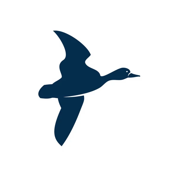 Volant canard oiseau isolé volaille, oies sauvages volaille — Image vectorielle