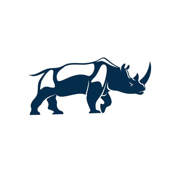 Носорог с рогом изолированный африканский сафари носорог — стоковый вектор
