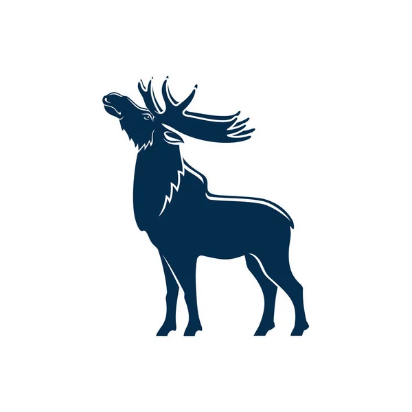 Moose silhouette isolated wild animal full length — 스톡 벡터