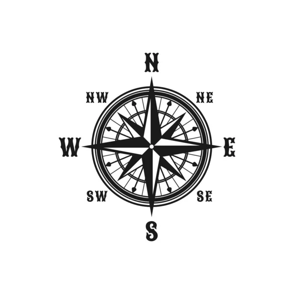 Vector icon of marine nautical navigation compass — 스톡 벡터