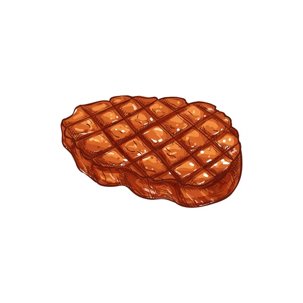 Icône de steak barbecue cuit, viande grillée — Image vectorielle