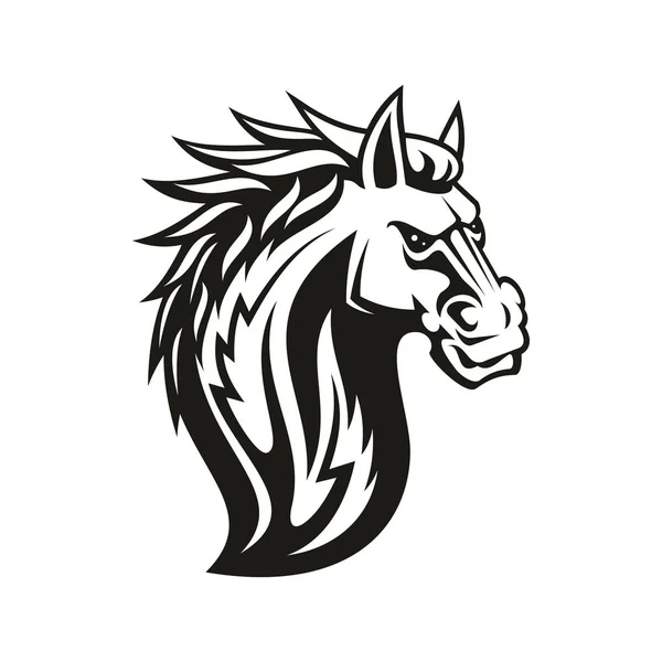 Equestrian sport mascot, isolated horse head — 스톡 벡터