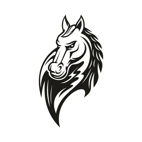 Farm horse isolated vector head silhouette — 스톡 벡터