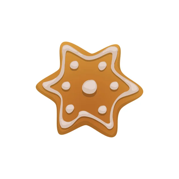 Biscoito de gengibre em forma de estrela isolado — Vetor de Stock