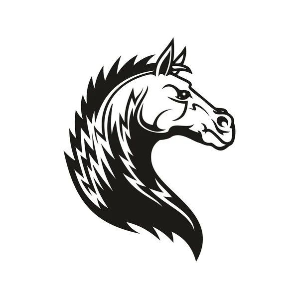 Cabeça de cavalo tribal. Mascote ou tatuagem — Vetor de Stock
