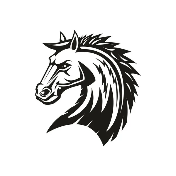 Mane head isolated horse silhouette — 스톡 벡터