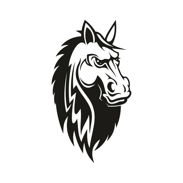 Kůňový maskot, kůň s ohnivými čepelí — Stockový vektor