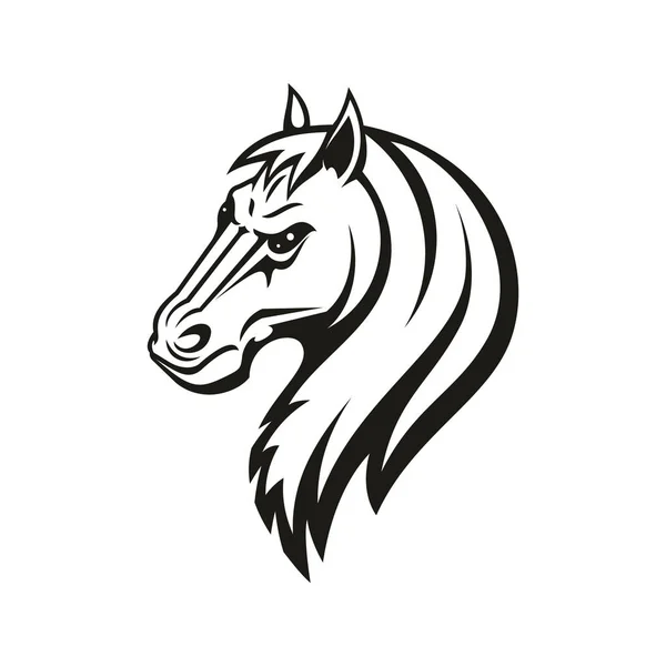 Paard dierlijke tribal tatoeage of race sport mascotte — Stockvector