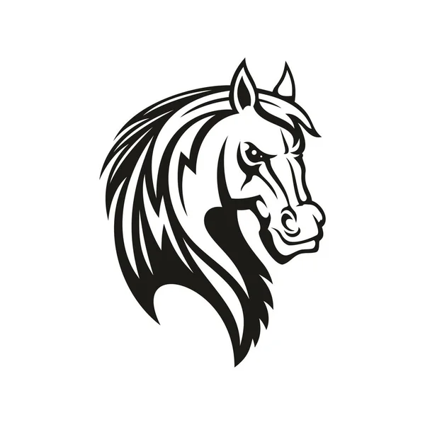 Horse animal tribal tattoo or racing sport mascot — Stock Vector