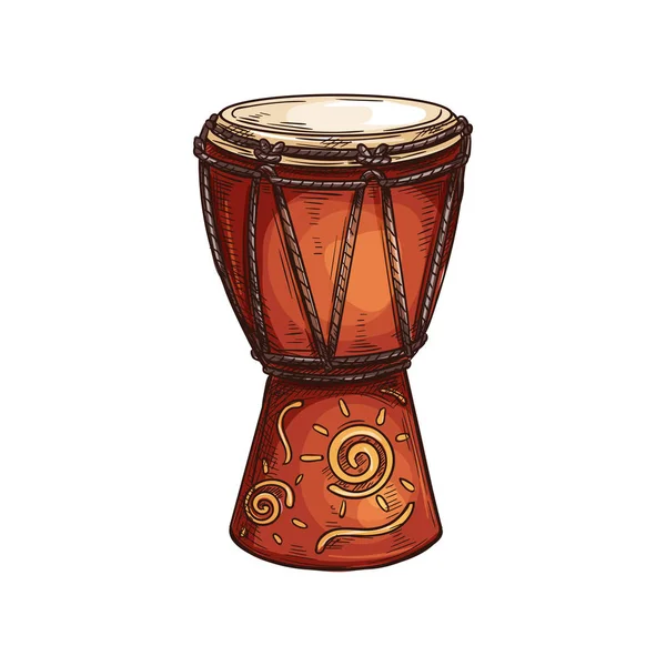 Tambor de djembe africano jembe de copa cubierta de piel — Archivo Imágenes Vectoriales