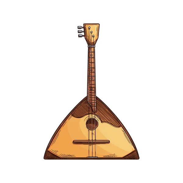 Balalaika Volksmusik Gitarre isoliertes Instrument — Stockvektor