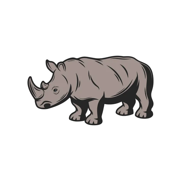 Rhinoceros, African safari hunt wild zoo animal — 스톡 벡터