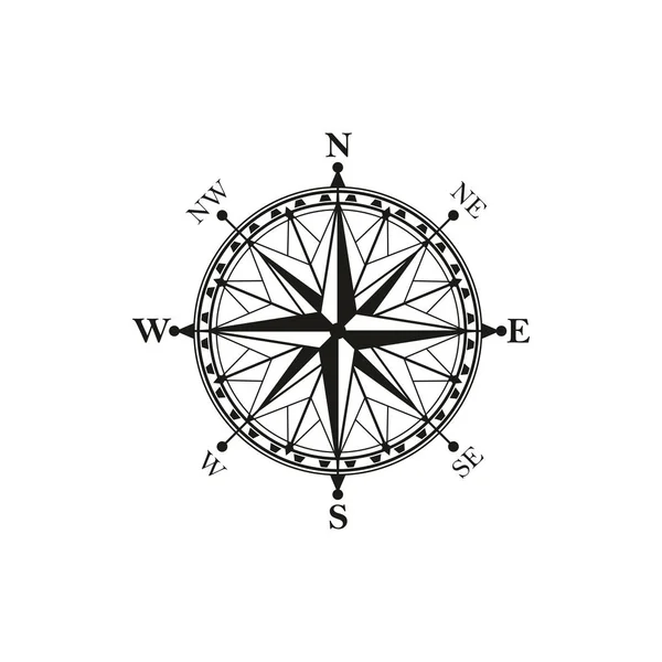 Rose des Windsymbols, isolierter Kompass — Stockvektor