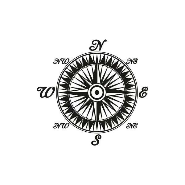 Retro-Windrose Kompass isoliert Symbol — Stockvektor