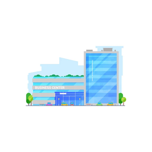 Building of business center, vector isolated — Stock Vector