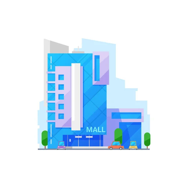 Centro comercial de la ciudad, edificio inmobiliario — Archivo Imágenes Vectoriales