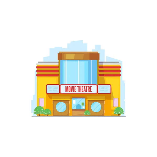 Cinema urban building, movie theater facade icon — Stock Vector