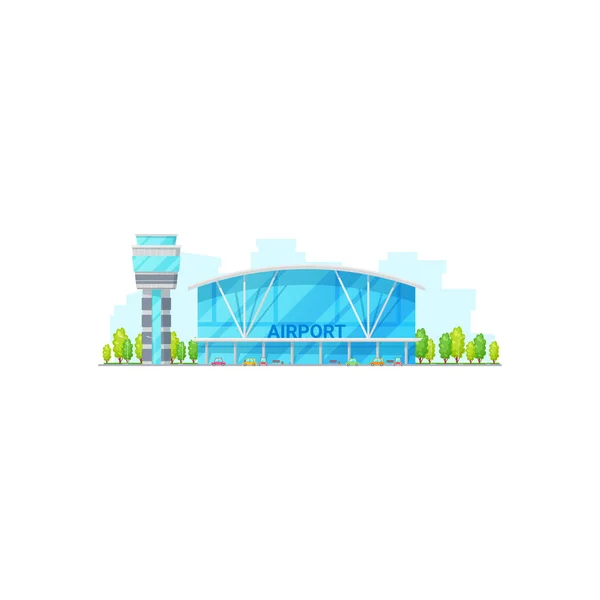 Airport terminal building and control tower — Stock Vector