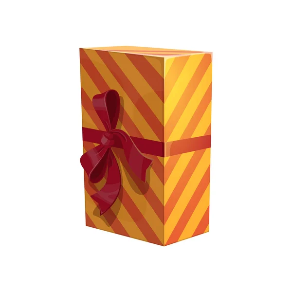 Yeni yıl çizgili hediye kutusu vektörü izole edildi — Stok Vektör