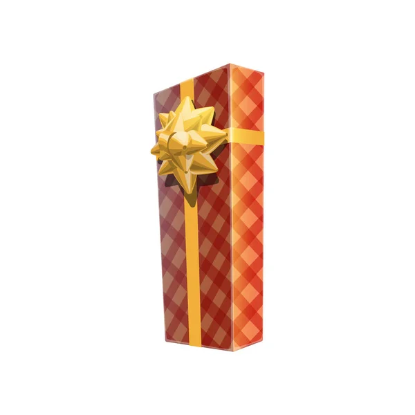 Box in checkered wrapping vector — 스톡 벡터