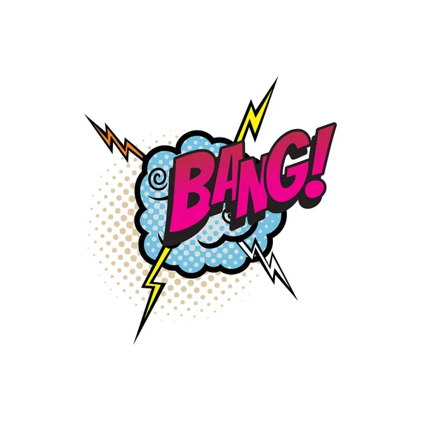 Bang cartoon comic sound, pop cloud blast — Stockový vektor