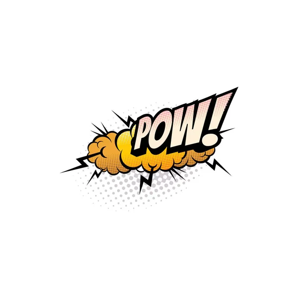 Pow cartoon stripverhaal geluid, pop wolk blast — Stockvector