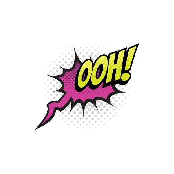 Ooh cartoon comic book sound, pop cloud blast — Stock Vector