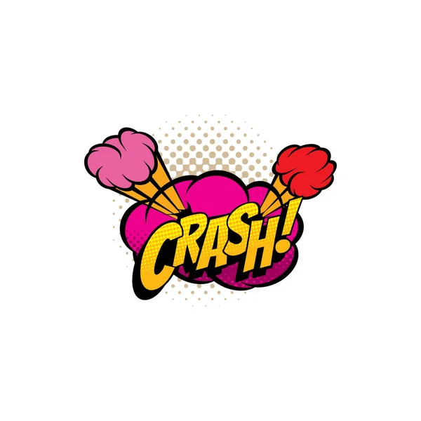 Crash cartoon comic book sound, cloud bubble — 스톡 벡터