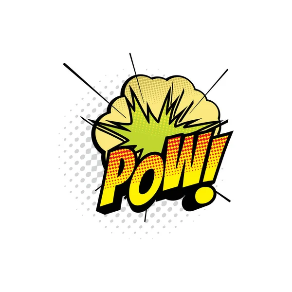 Cartoon comic book sound cloud, Pow blast — Stock Vector