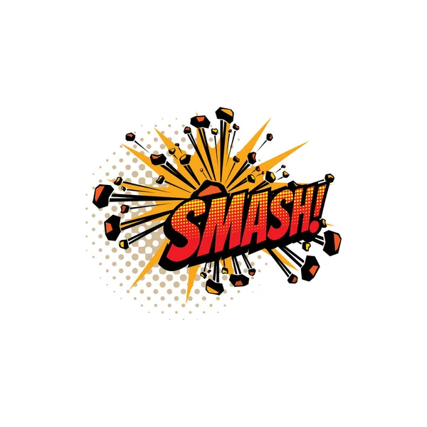 Cartoon comic book sound, Smash explosion cloud — 스톡 벡터