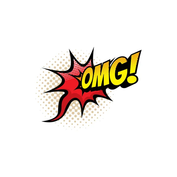 Omg cartoon stripverhaal geluid blast, pop burst — Stockvector