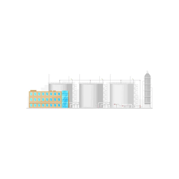 Serbatoi di fabbrica per lo stoccaggio di silos, gas o combustibile isolato — Vettoriale Stock