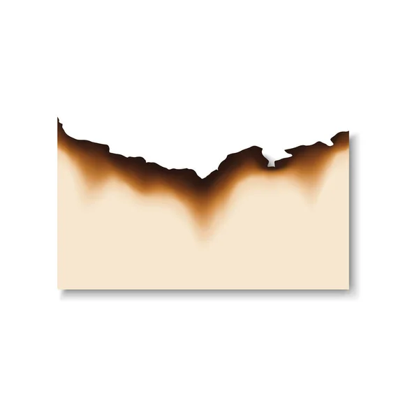Pièce de papier avec des bords brûlés page isolée — Image vectorielle