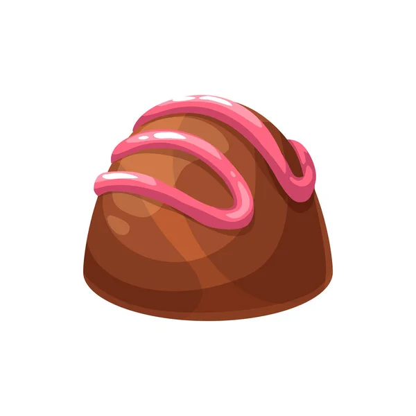 Γλυκό με ροζ επικάλυψη απομονωμένη πραλίνα σοκολάτας — Διανυσματικό Αρχείο