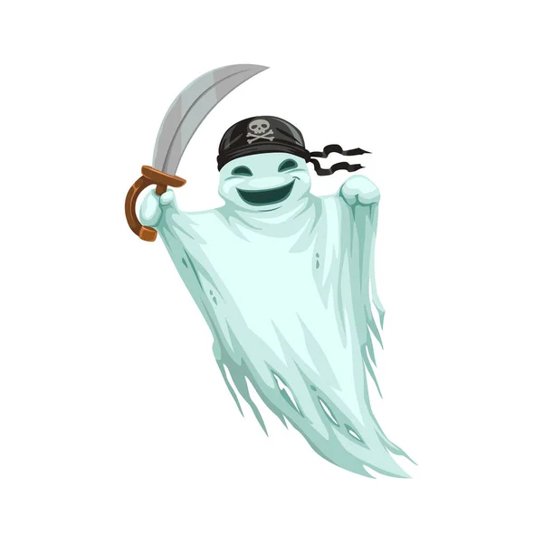 Scary ghost pirate with sword isolated air blanket — 스톡 벡터