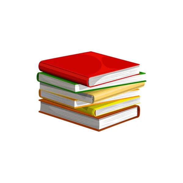 Hromada knih izolované hromádky učebnic — Stockový vektor