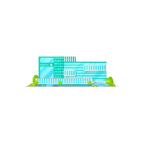 Urgence ambulance bâtiment isolé centre médical — Image vectorielle
