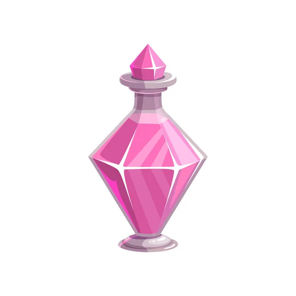 Potion in diamanten flacon geïsoleerd apothekersmengsel — Stockvector