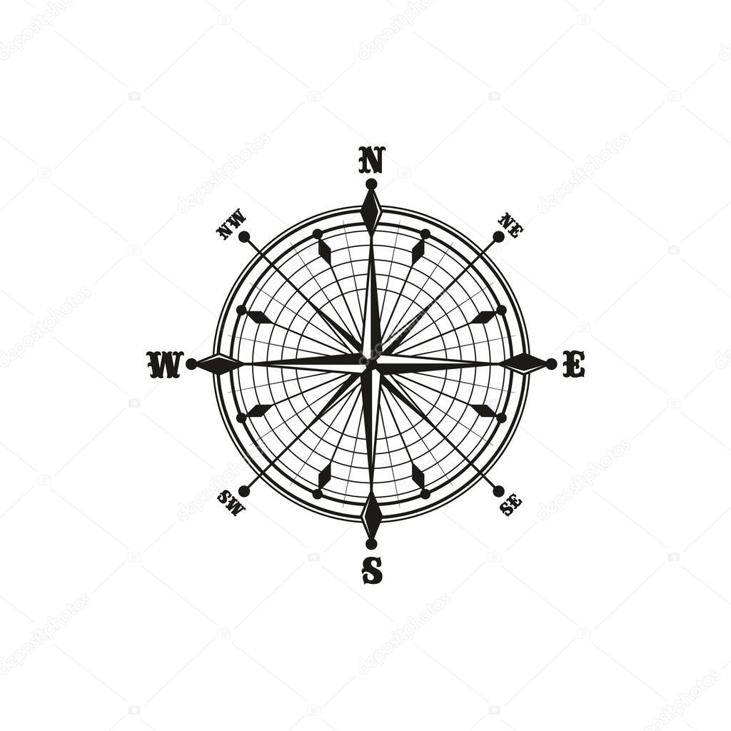Conpass isolated navigation symbol, vector