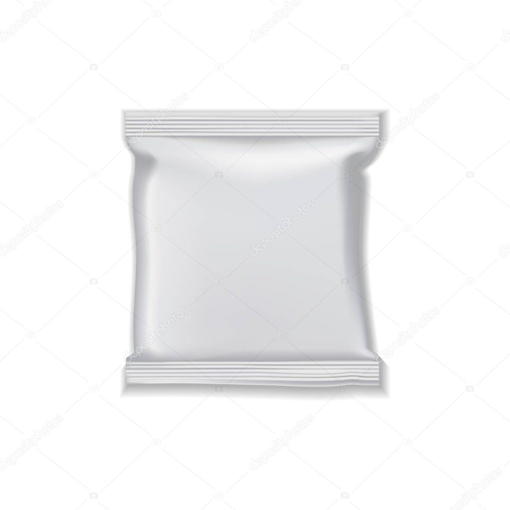 Food snack vacuum package isolated blank pack