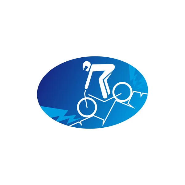 Person ciclismo in mountain bike, sport estremo — Vettoriale Stock