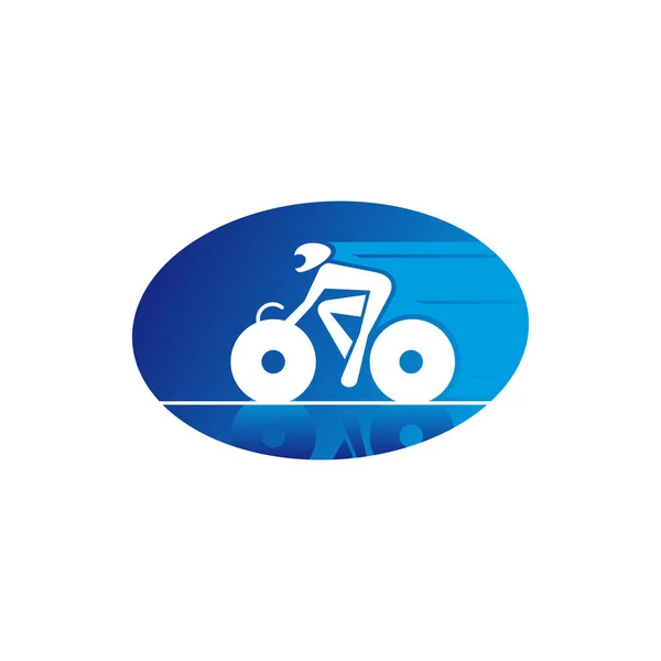 Persona ciclismo en bicicleta de montaña, deporte extremo — Vector de stock