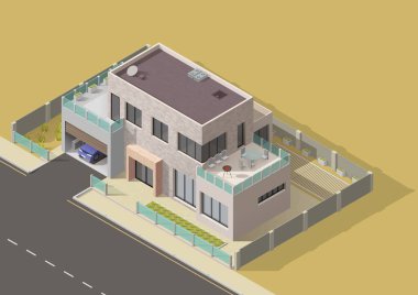 Bungalow, villa or mansion isometric building