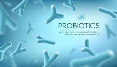 Probiotics lacto bacteria healthy nutrition clipart