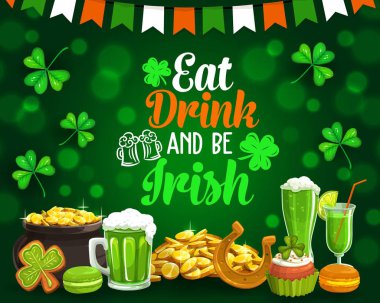 Patricks holiday food and drinks, golden coins