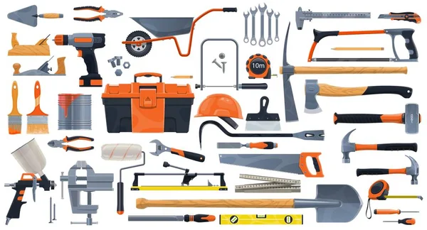 Construction, bricolage et outils de réparation — Image vectorielle